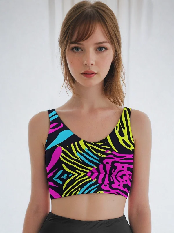 In The Jungle Sports Crop Top Handmade Hand-knitted Hand-woven