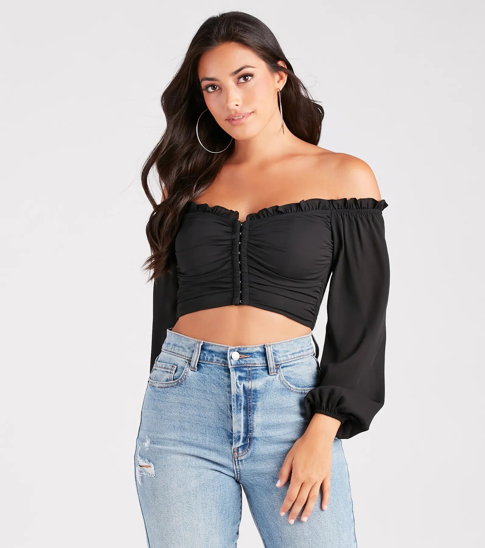 Flirty Attraction Chiffon Corset Crop Top Anti-Shrink Durable Soft