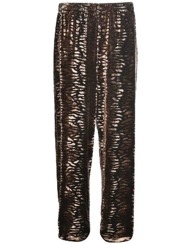 Animal Print Velvet Trousers - W29 L29 Trousers stylish modern