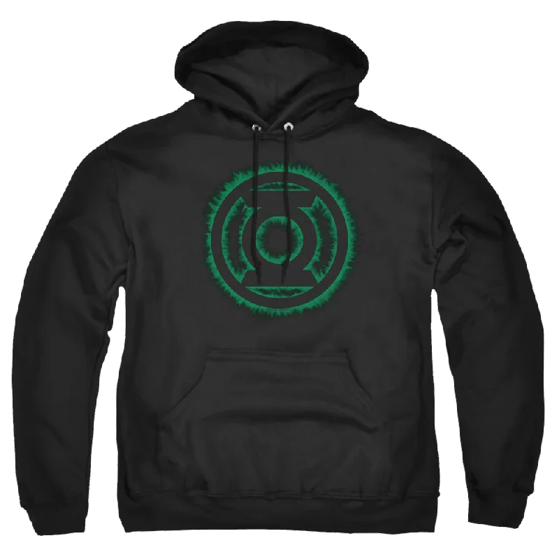 Green Lantern Green Flame Logo - Pullover Hoodie Shirred Sleeve Feminine