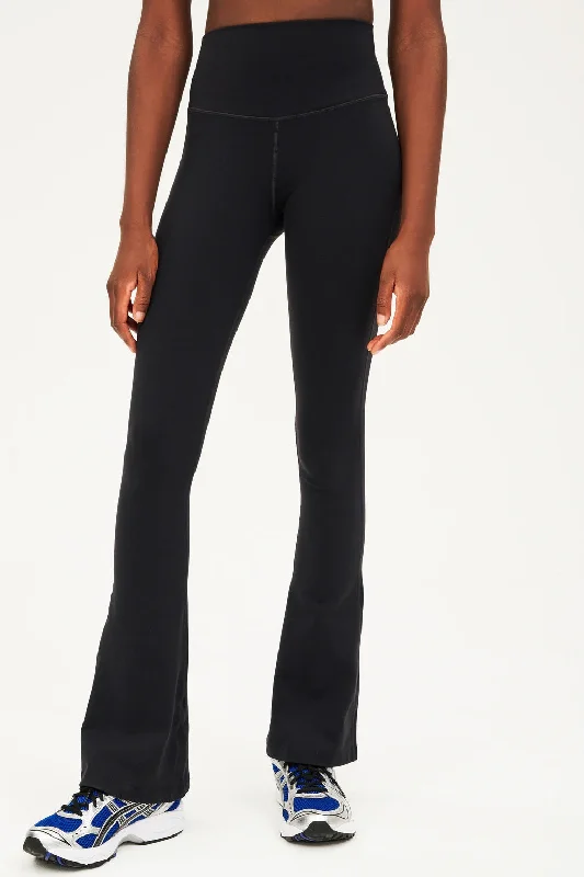Splits59 Women's Raquel Flare Performance Leggings, Black, S Stylish Side-Stripe Leggings