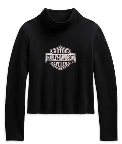 Harley-Davidson® Women's Logo Turtleneck Pullover - 96010-21VW Elbow Length Sleeve