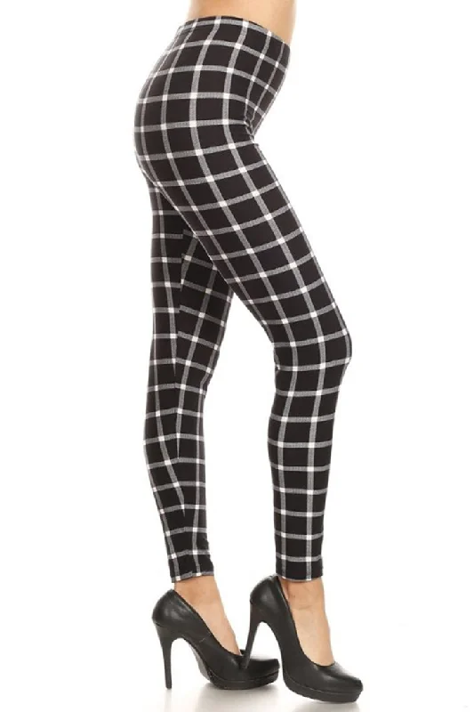 Black White Shepherd Check Leggings Trendy Ombre Effect Leggings