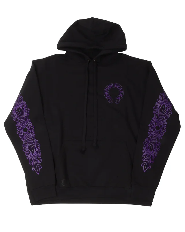 Friends and Family Horseshoe Logo Hoodie Hoodie with Lace Feminine Delicate