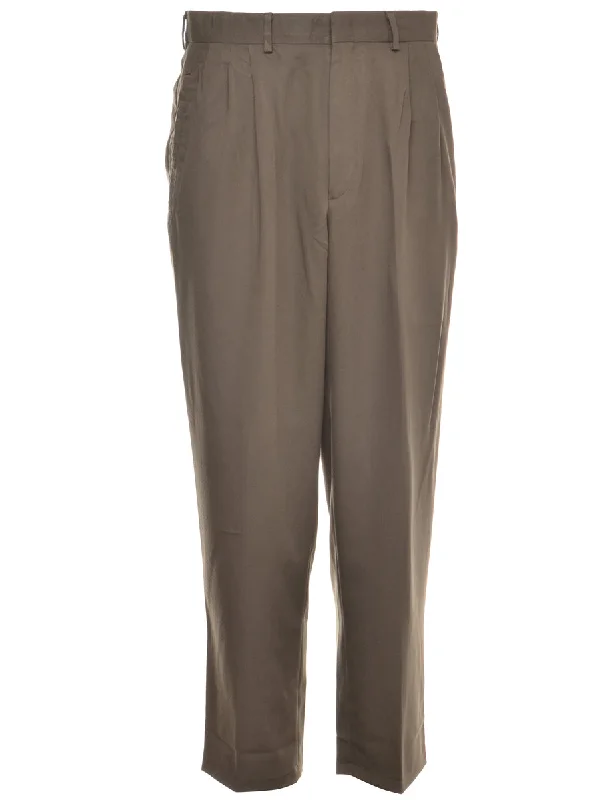Beyond Retro Reworked Lewis Cropped Smart Trousers - W33 Trousers Corduroy Warm