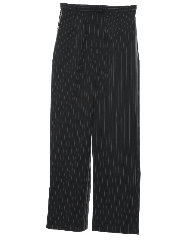 Black & White Casual Pinstriped Trousers - W28 L31 Trousers Business Professional