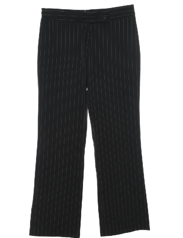 Black Striped Trousers - W30 L28 Trousers Favorite Customer
