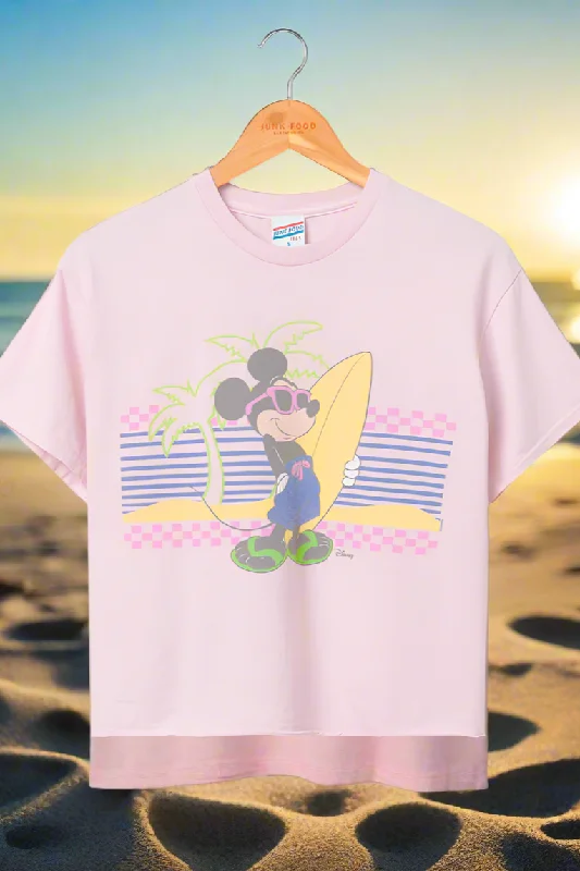 Junk Food Mickey Surf Flea Market Crop Top Knit Fabric Woven Fabric Fleece Fabric
