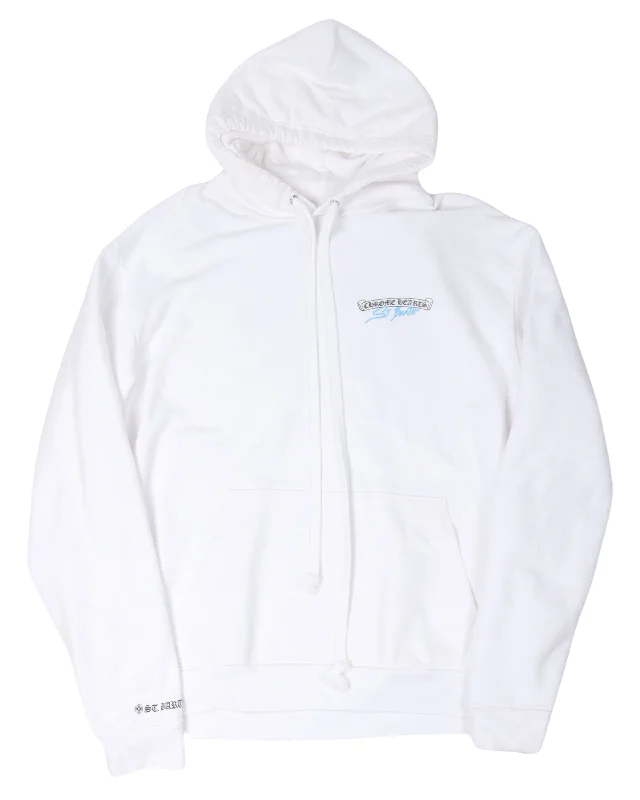 St. Barth Exclusive Horseshoe Logo Hoodie Hoodie with Hem Lace Feminine Delicate
