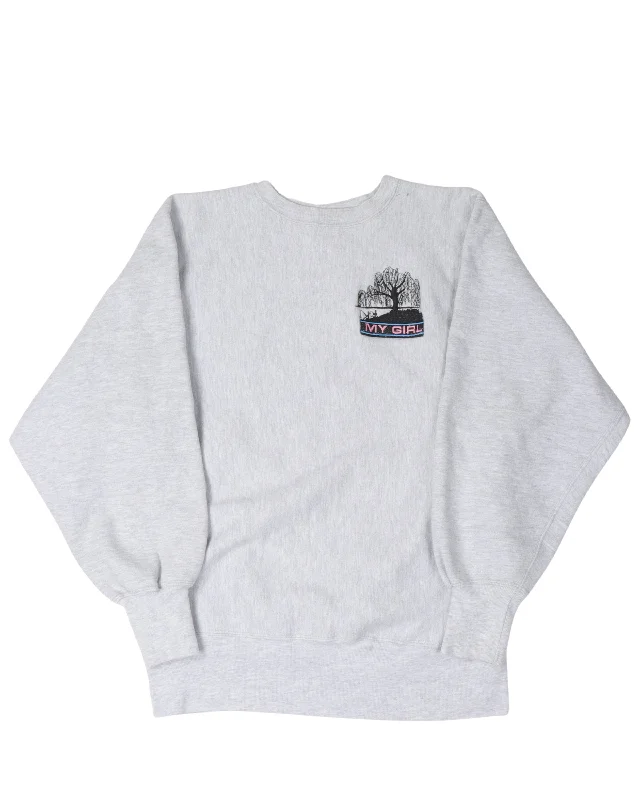 My Girl Embroidered Champion Sweatshirt Hoodie with Longline Fit Extended Stylish