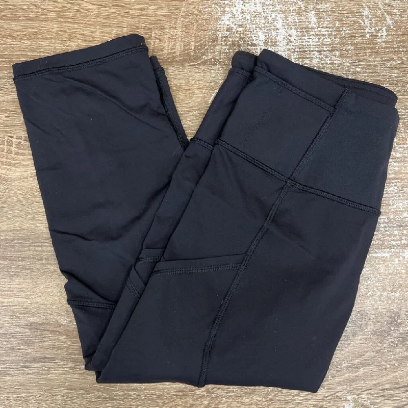 Lululemon - Women's Cropped Leggings: Black-women-6 Casual Sporty Leggings