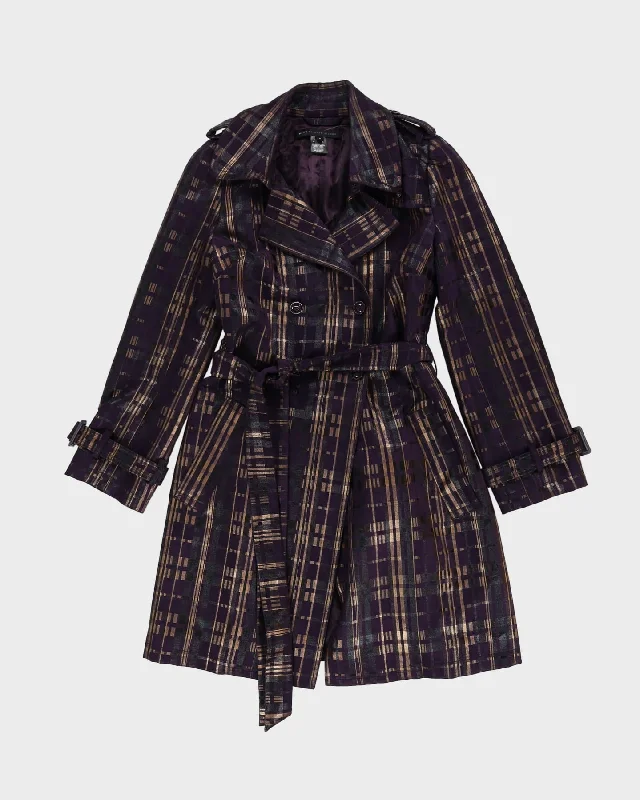 Marc By Marc Jacobs Purple Mac Coat - XXS Square Neck One-Shoulder Off-the-Shoulder