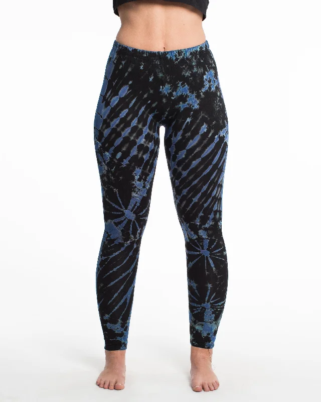 Womens Tie Dye Yoga Leggings in Blue Comfortable Stretch Leggings