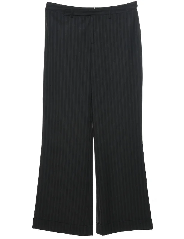 Striped Pattern Trousers - W32 L32 Trousers sophisticated sleek