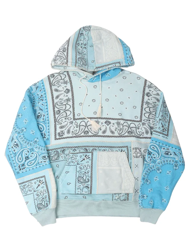 Bandana Reconstructed Hoodie Hoodie with Hem Contrast Bold Stylish