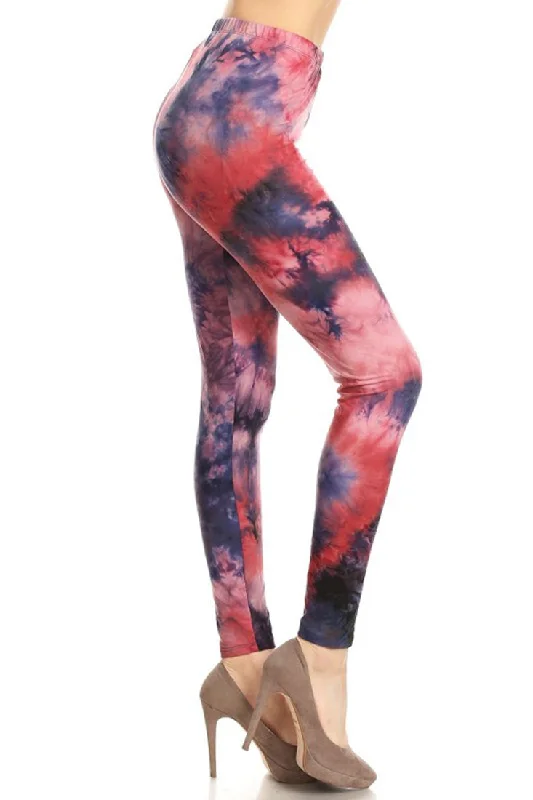 Pink Purple Tie Dye Leggings Chic Smooth Fit Leggings