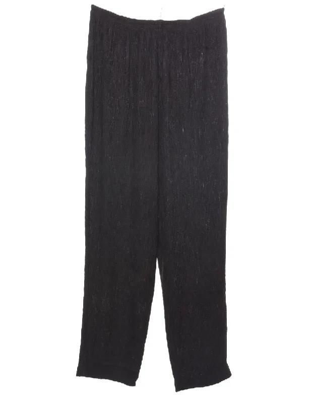 Black Trousers - W28 L29 Trousers Floral Bohemian