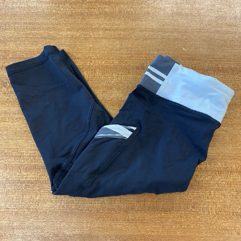 Lululemon - Women's Cropped Leggings: Black/Grey-women-SM Comfortable Sports Performance Tights Lululemon - Women's Cropped Leggings: Black/Grey-women-SM Comfortable Sports Performance Tights
