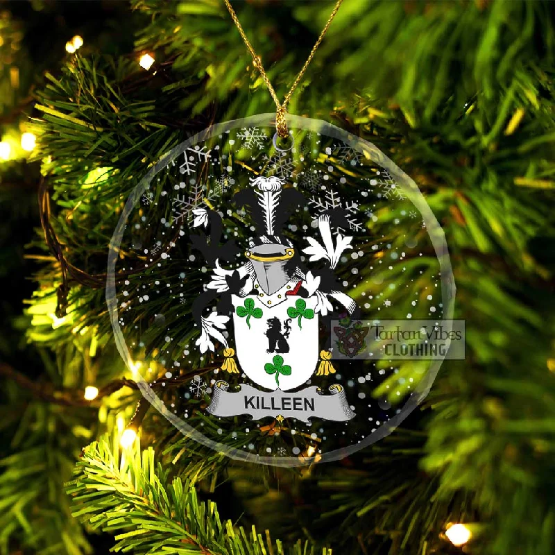 Killeen Irish Clan Christmas Glass Ornament with Coat of Arms Crew Neck V-Neck Boat Neck Killeen Irish Clan Christmas Glass Ornament with Coat of Arms Crew Neck V-Neck Boat Neck