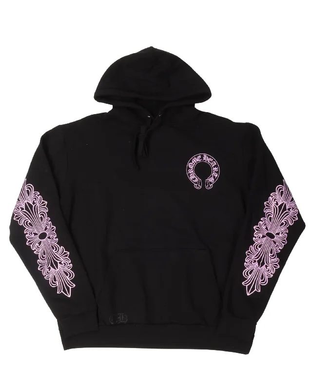 Friends & Family Pink Glitter Logo Hoodie Hoodie with Relaxed Fit Easy Casual