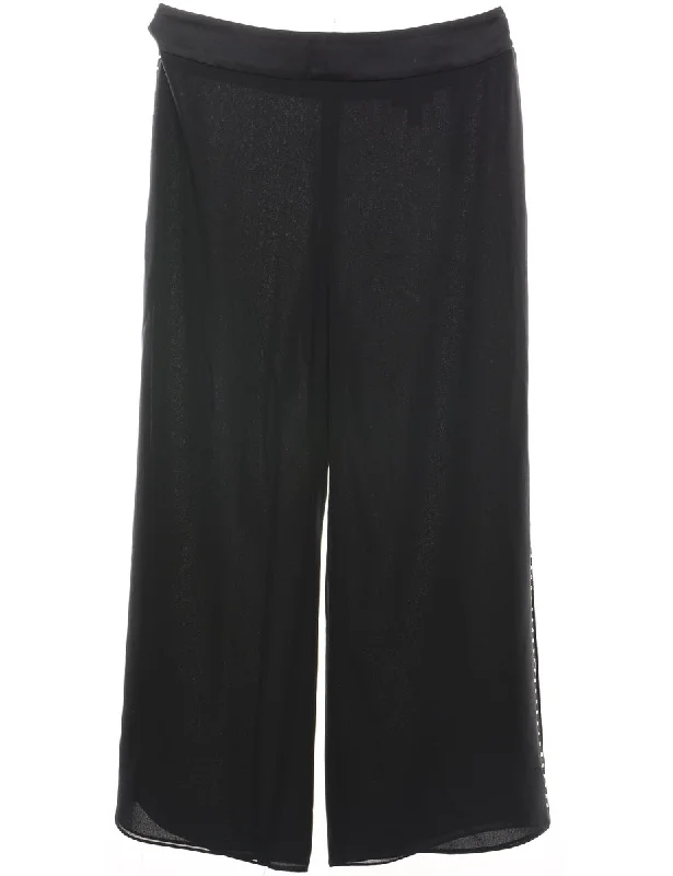 Black Classic Culotte Trousers - W35 L31 Trousers Custom Made