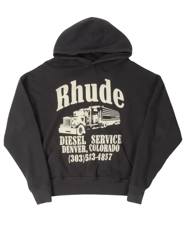 Diesel Service Hoodie Hoodie Dress Longline Feminine