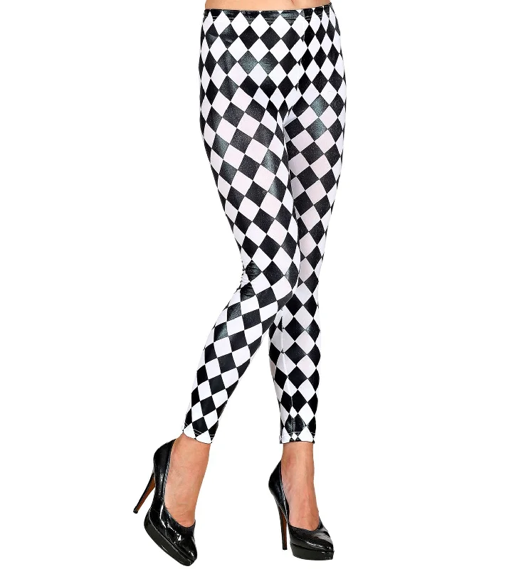 Rhombus Harlequin Leggings Comfortable Zip-Up Leggings