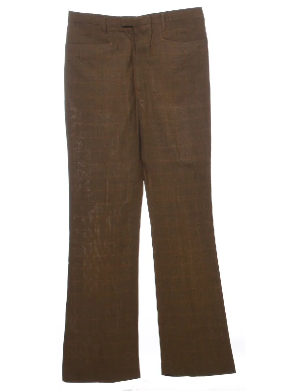 Boot Cut Shape Checked Trousers - W30 L32 Trousers cozy comfortable