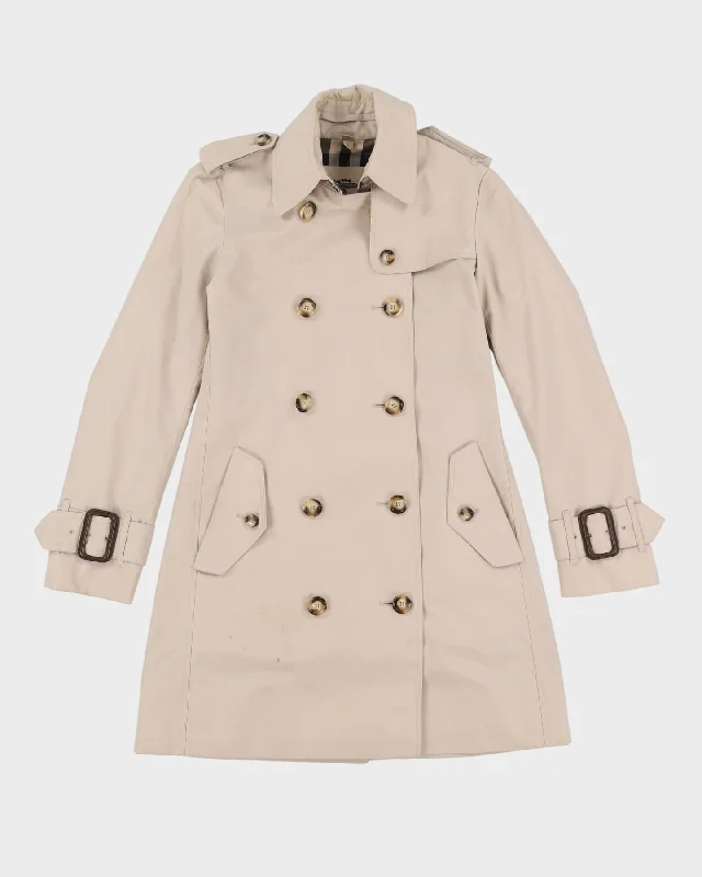 Burberry Prorsum Beige Mac Coat - XXS Houndstooth Jacket Shearling Jacket Fleece Jacket