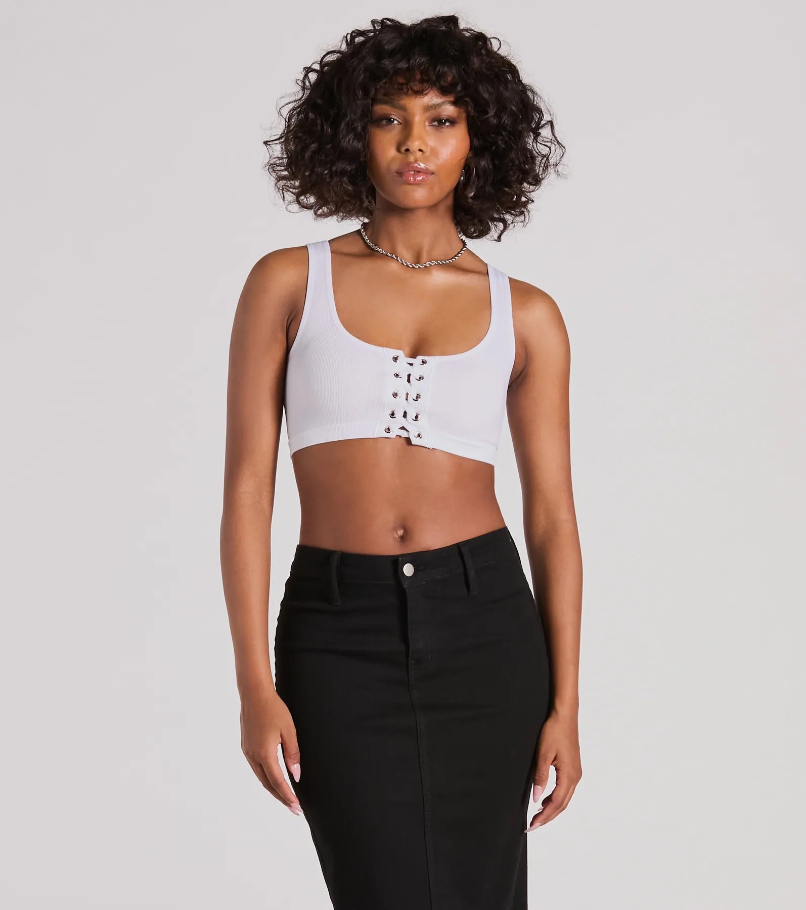 Casual With A Twist Sleeveless Lace-Up Crop Top Anti-Pilling Machine Wash Handmade