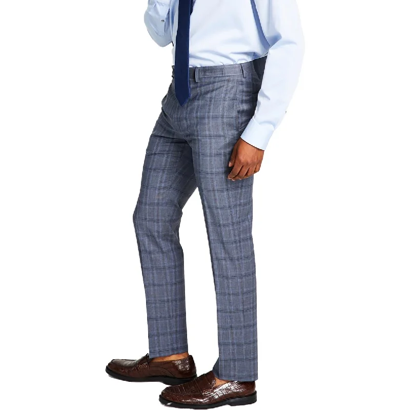 Calvin Klein Mens Wool Slim Fit Trouser Pants Trousers Plaid Checkered