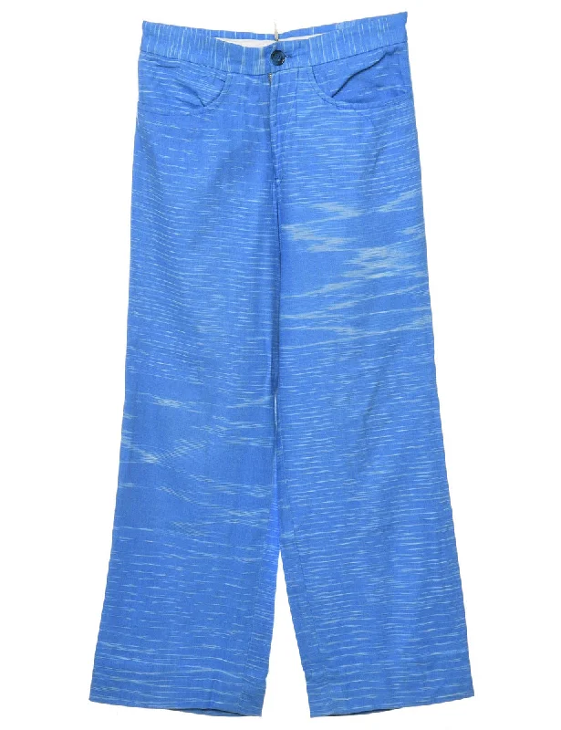 Blue Striped Trousers - W28 L31 Trousers Essential Wardrobe