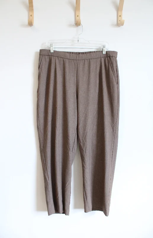 Briggs Brown Trouser Pants | 16W Petite Trousers Striped Patterned