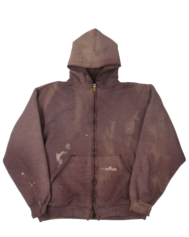 Carhartt Faded Distressed Thermal Hoodie Hoodie with Drop Shoulder Relaxed Streetwear