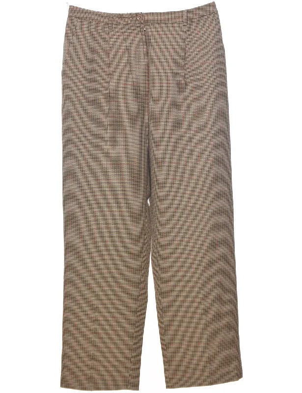 A Houndstooth Check Trousers - W30 L28 Trousers Fall Fleece