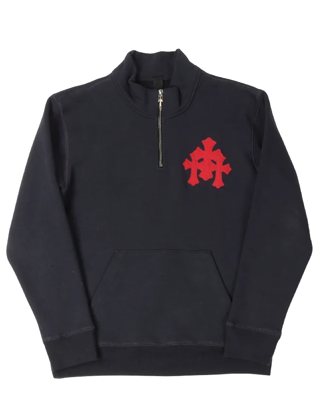 Paper Jam Cemetery Cross Patch Sweatshirt Hoodie with Lace Feminine Delicate