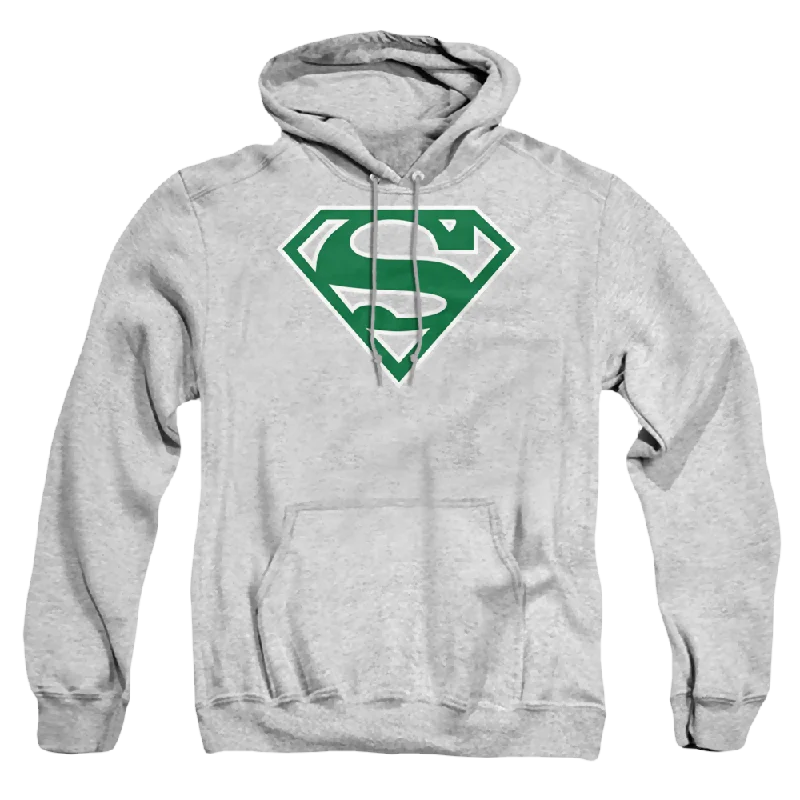 Superman Green & White Shield - Pullover Hoodie Zipper Front Cardigan