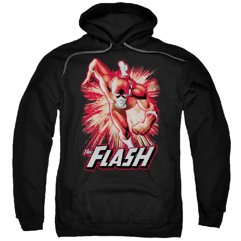 Flash, The Flash Red & Gray - Pullover Hoodie Bardot Neck Top