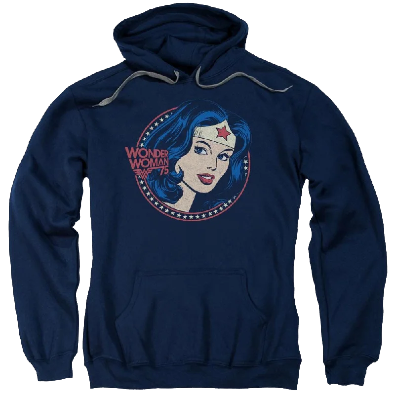 DC Comics Ww75 Starburst Portrait - Pullover Hoodie Cowl Neck Pullover