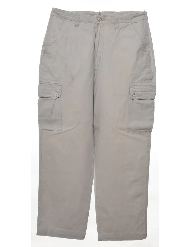 Beige Cropped Y2K Style Cargo Trousers - W32 L28 Trousers Capri Summer