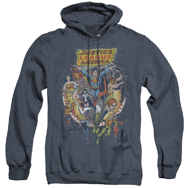 Justice League Star Group - Heather Pullover Hoodie Spaghetti Sleeve Top