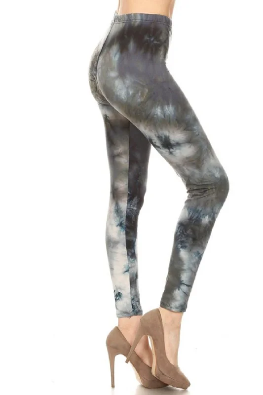 Shadow Tie Dye Leggings Elegant Textured Leggings