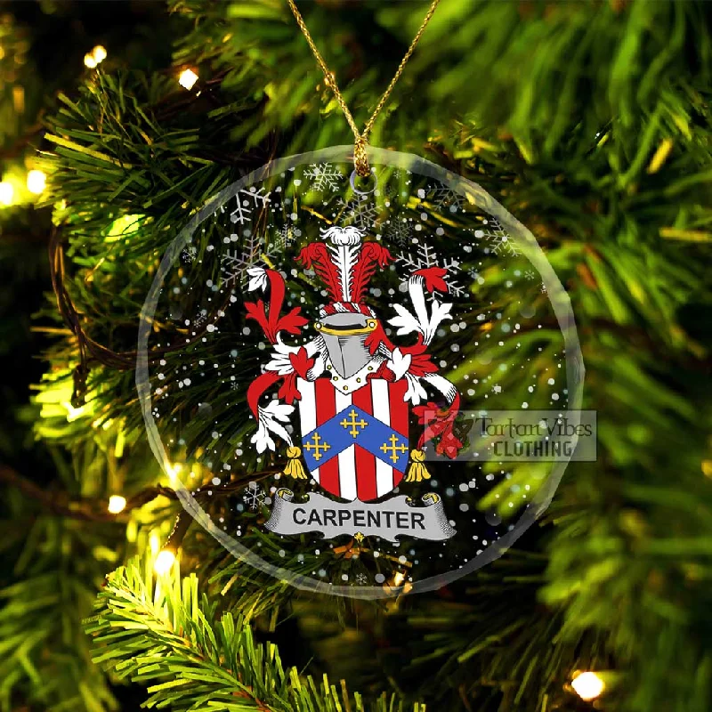 Carpenter Irish Clan Christmas Glass Ornament with Coat of Arms Zip Front Button Front Snap Front Carpenter Irish Clan Christmas Glass Ornament with Coat of Arms Zip Front Button Front Snap Front