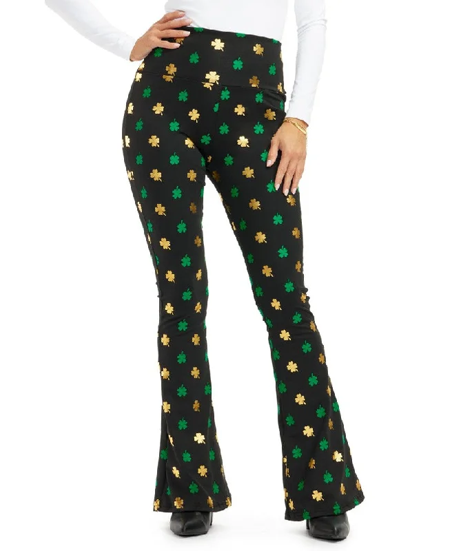 My Lucky Metallic Flare Leggings Cozy Lounge Pants Leggings