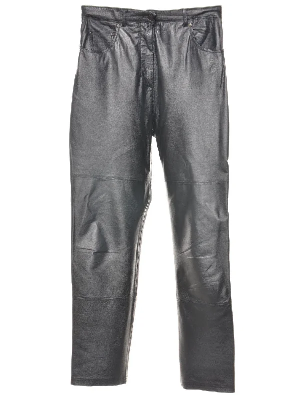 Black Leather Trousers - W30 L31 Trousers Trousers Formal