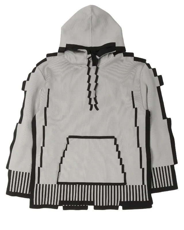 Pixelated Hoodie Hoodie with Drawstring Waist Adjustable Fitted