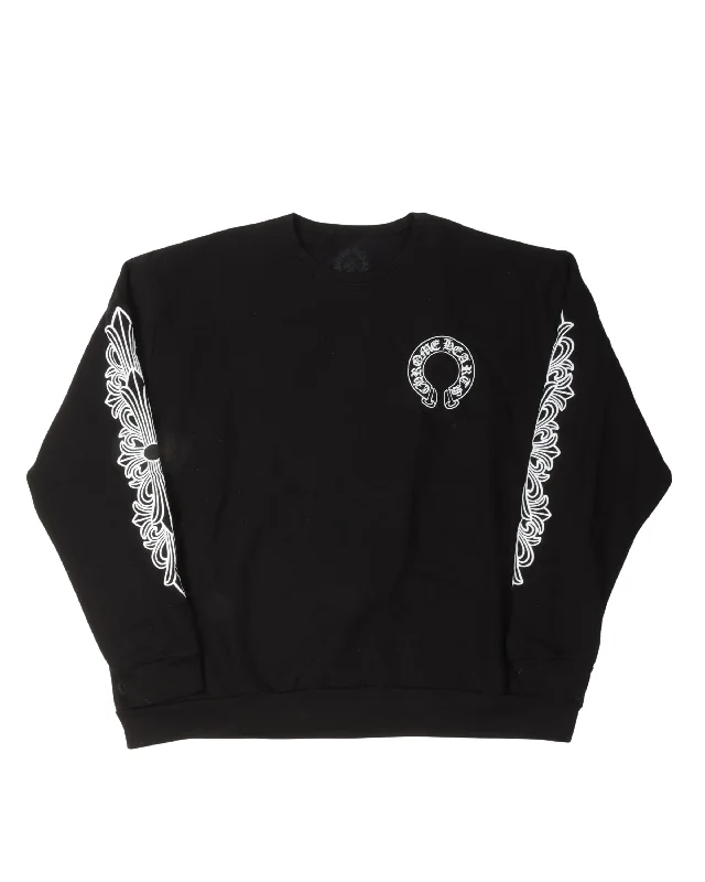 Horseshoe Logo Crewneck Sweatshirt Hoodie with Snap Buttons Easy Quick