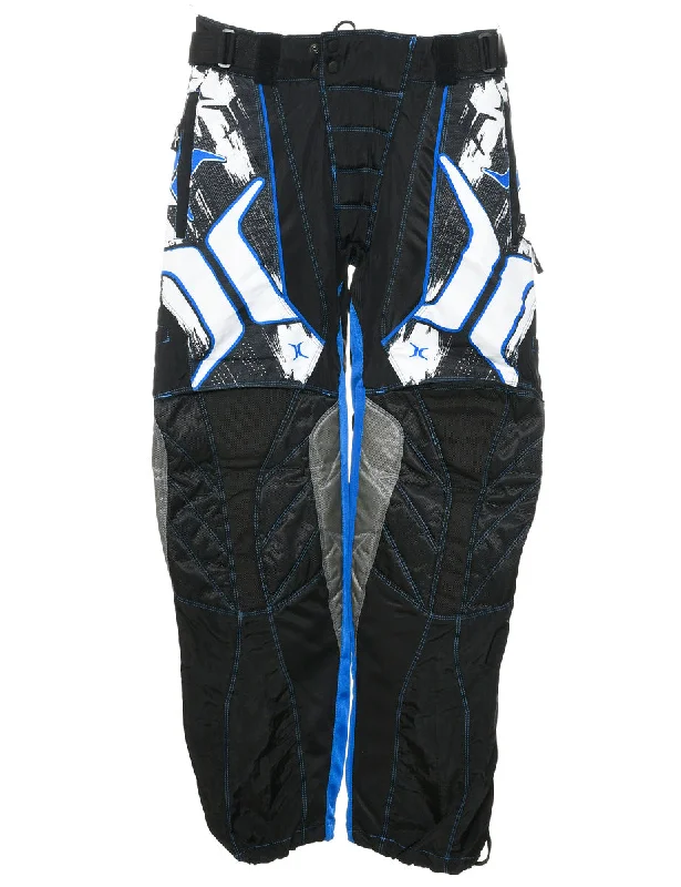 Black Tapered Fit Ski Trousers - W26 L30 Trousers Pleated Formal