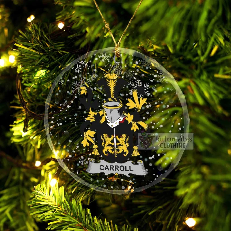 Carroll Irish Clan Christmas Glass Ornament with Coat of Arms Fitted Loose Oversized Carroll Irish Clan Christmas Glass Ornament with Coat of Arms Fitted Loose Oversized