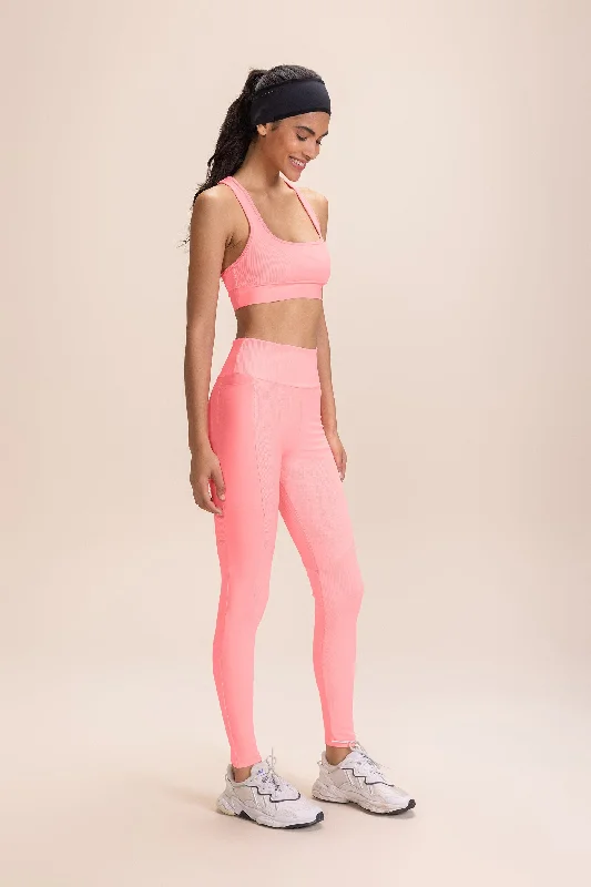 Contour Rib Stirrup Leggings Elegant Stretchy Faux Leather Leggings